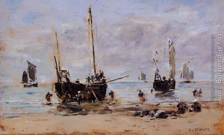 Eugene Boudin : Berck, Fishermen at Low Tide Eugene Boudin : Berck, Fishermen at Low Tide
